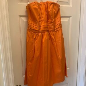 Orange strapless dress